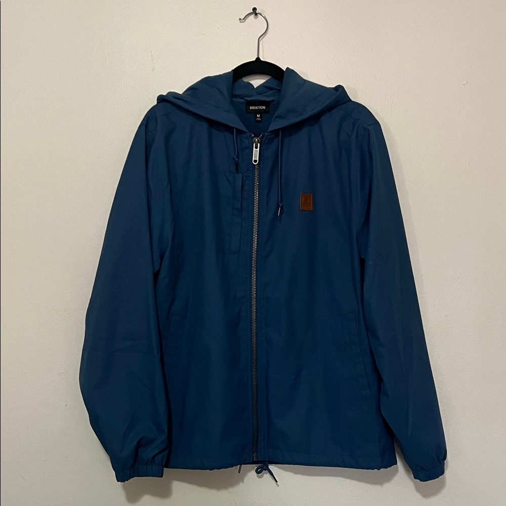 Brixton Men's Deep Blue Hooded Windbreaker